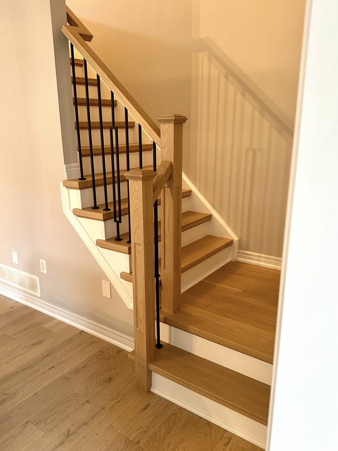 light colored wood staircase