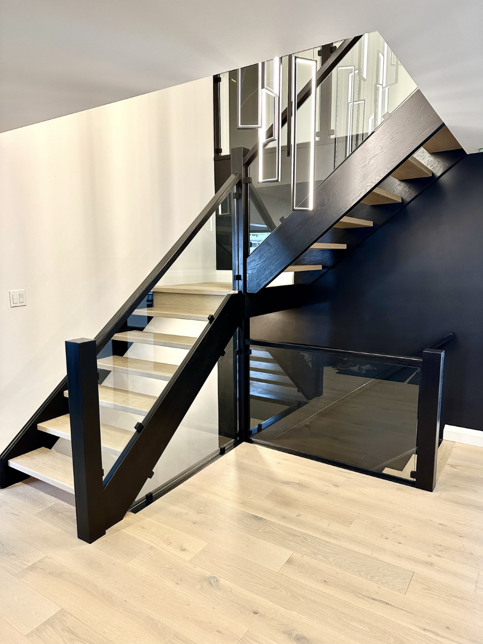 Black and glass staircase